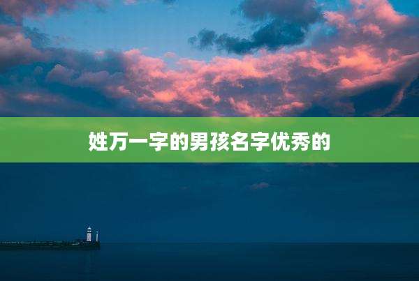 姓万一字的男孩名字优秀的