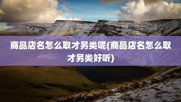 商品店名怎么取才另类呢(商品店名怎么取才另类好听)