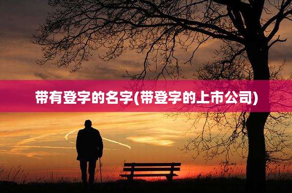 带有登字的名字(带登字的上市公司)
