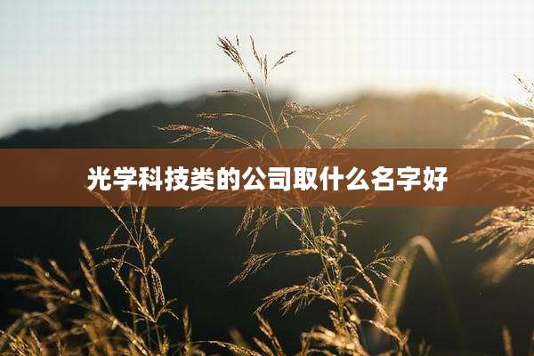 光学科技类的公司取什么名字好