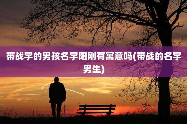 带战字的男孩名字阳刚有寓意吗(带战的名字男生)