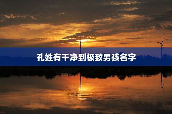 孔姓有干净到极致男孩名字