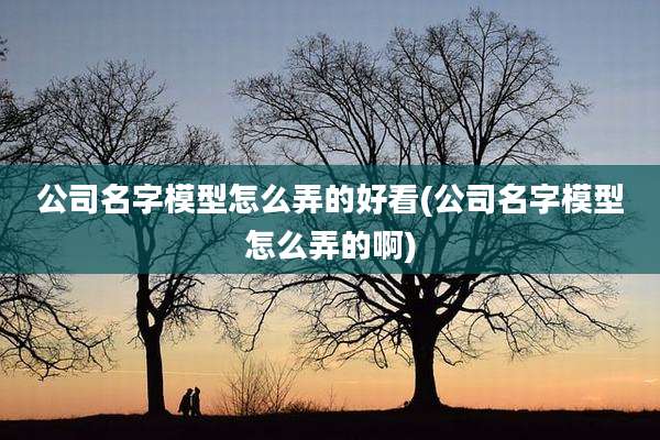 公司名字模型怎么弄的好看(公司名字模型怎么弄的啊)