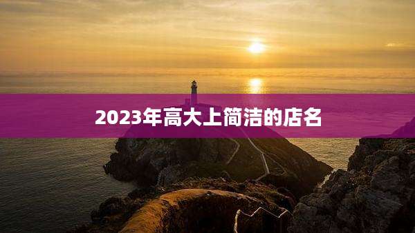 2023年高大上简洁的店名
