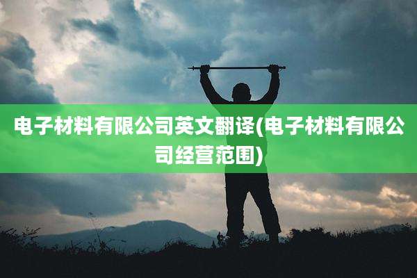 电子材料有限公司英文翻译(电子材料有限公司经营范围)