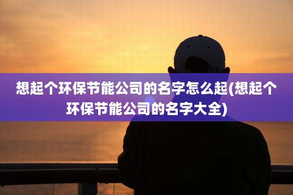 想起个环保节能公司的名字怎么起(想起个环保节能公司的名字大全)