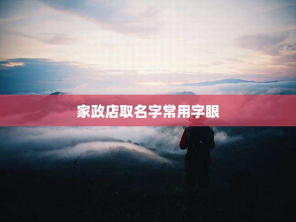 家政店取名字常用字眼