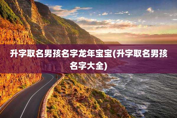升字取名男孩名字龙年宝宝(升字取名男孩名字大全)