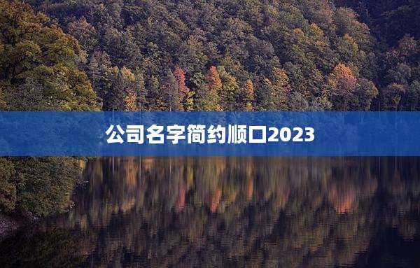 公司名字简约顺口2023