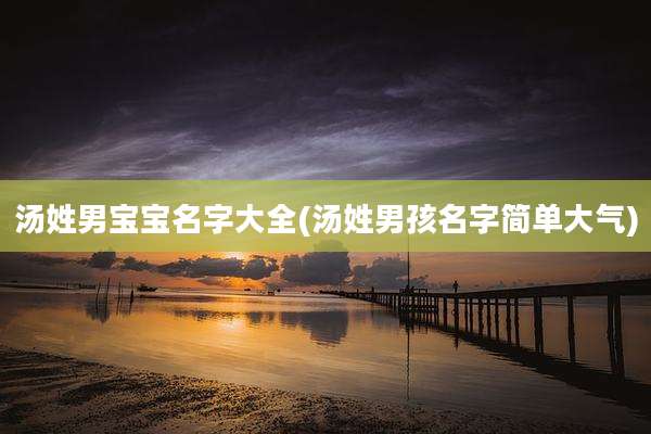 汤姓男宝宝名字大全(汤姓男孩名字简单大气)