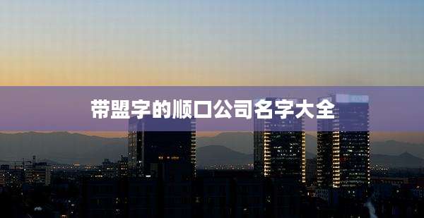 带盟字的顺口公司名字大全