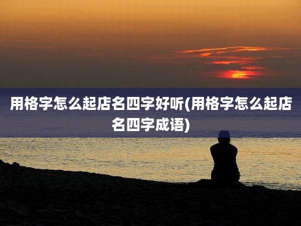 用格字怎么起店名四字好听(用格字怎么起店名四字成语)