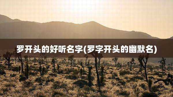 罗开头的好听名字(罗字开头的幽默名)