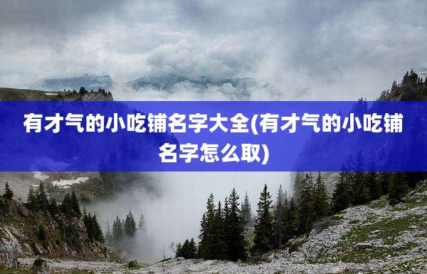 有才气的小吃铺名字大全(有才气的小吃铺名字怎么取)