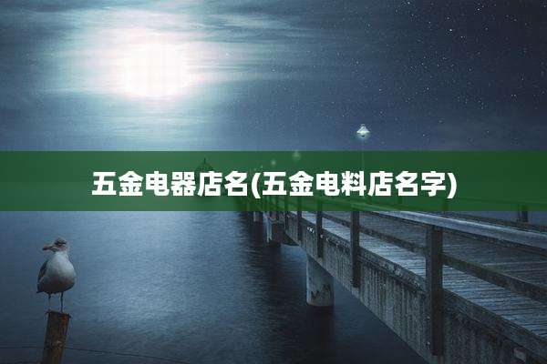 五金电器店名(五金电料店名字)