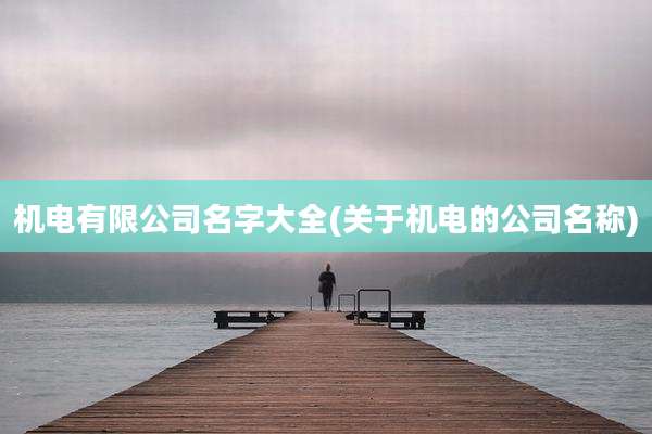 机电有限公司名字大全(关于机电的公司名称)
