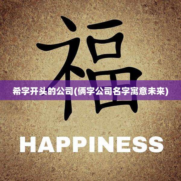 希字开头的公司(俩字公司名字寓意未来)