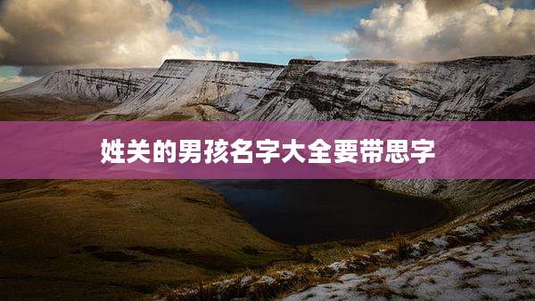 姓关的男孩名字大全要带思字
