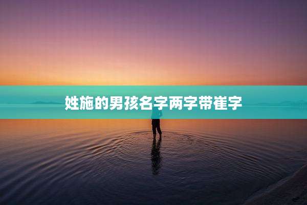 姓施的男孩名字两字带崔字