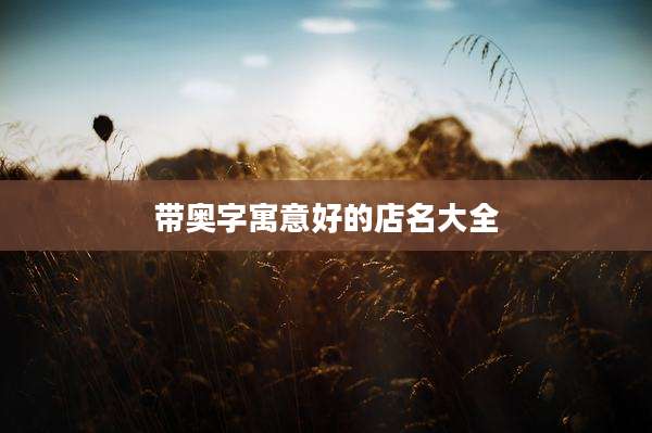 带奥字寓意好的店名大全