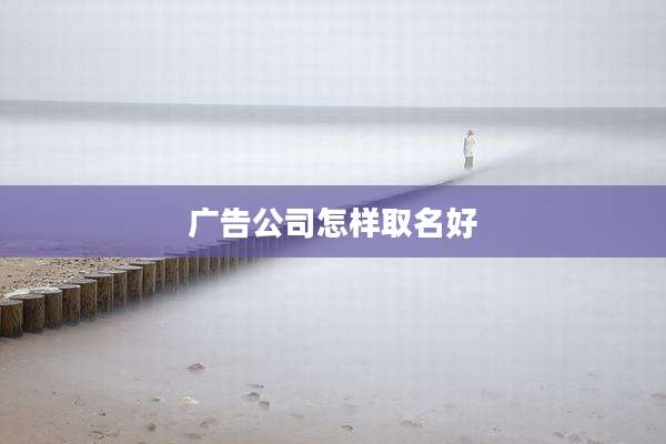 广告公司怎样取名好