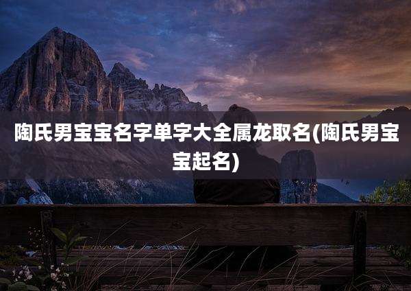 陶氏男宝宝名字单字大全属龙取名(陶氏男宝宝起名)