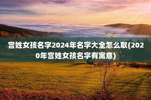 宫姓女孩名字2024年名字大全怎么取(2020年宫姓女孩名字有寓意)