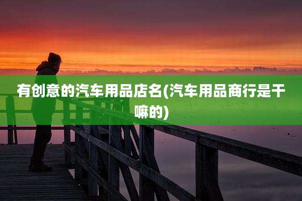 有创意的汽车用品店名(汽车用品商行是干嘛的)