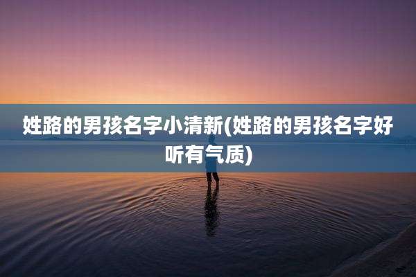 姓路的男孩名字小清新(姓路的男孩名字好听有气质)