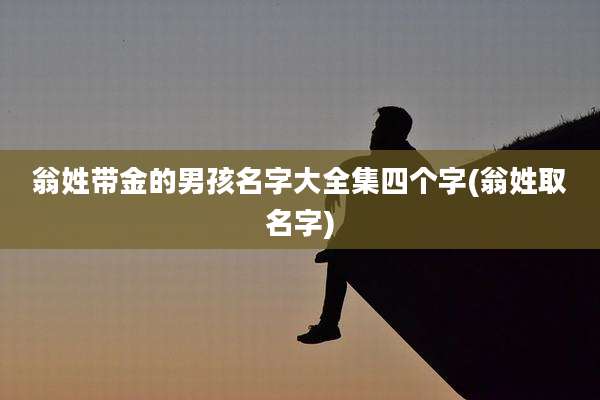 翁姓带金的男孩名字大全集四个字(翁姓取名字)