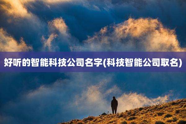 好听的智能科技公司名字(科技智能公司取名)