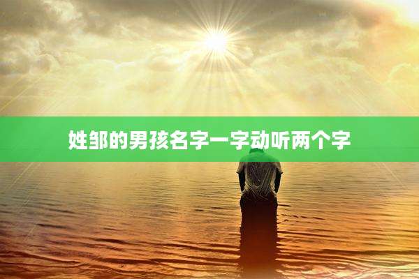 姓邹的男孩名字一字动听两个字