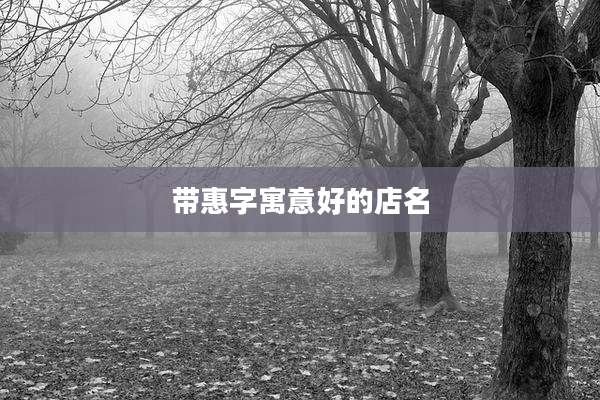 带惠字寓意好的店名