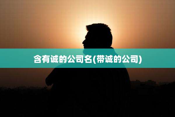 含有诚的公司名(带诚的公司)