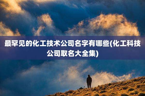 最罕见的化工技术公司名字有哪些(化工科技公司取名大全集)