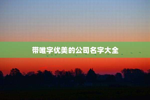 带唯字优美的公司名字大全