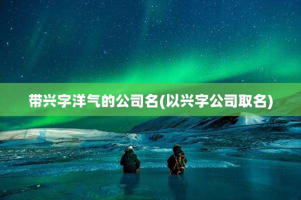 带兴字洋气的公司名(以兴字公司取名)