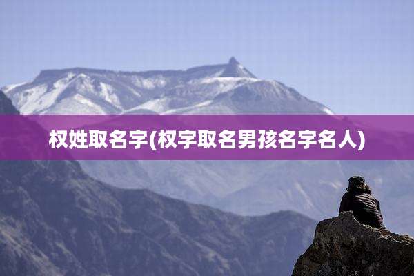 权姓取名字(权字取名男孩名字名人)