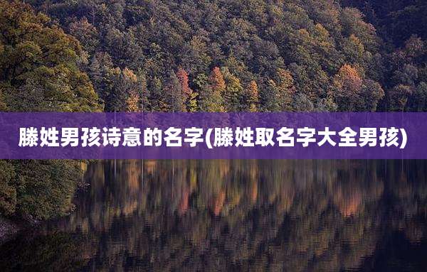 滕姓男孩诗意的名字(滕姓取名字大全男孩)