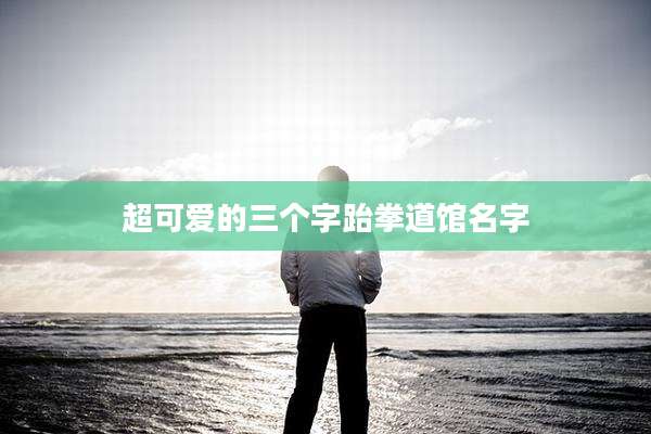 超可爱的三个字跆拳道馆名字