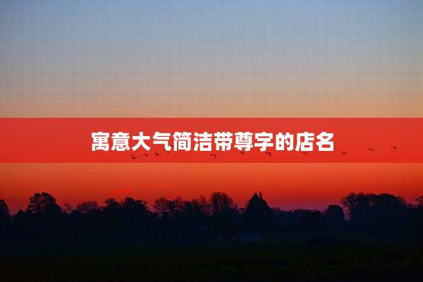 寓意大气简洁带尊字的店名
