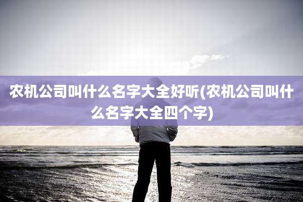 农机公司叫什么名字大全好听(农机公司叫什么名字大全四个字)
