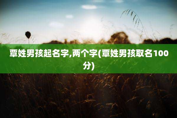 覃姓男孩起名字,两个字(覃姓男孩取名100分)