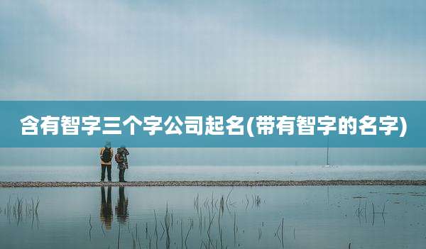 含有智字三个字公司起名(带有智字的名字)
