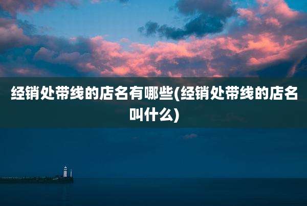 经销处带线的店名有哪些(经销处带线的店名叫什么)