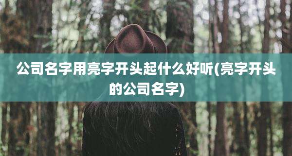 公司名字用亮字开头起什么好听(亮字开头的公司名字)