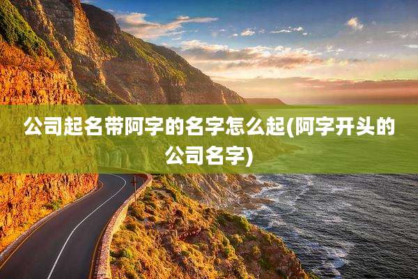 公司起名带阿字的名字怎么起(阿字开头的公司名字)