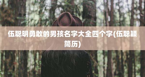 伍聪明勇敢的男孩名字大全四个字(伍聪颖简历)