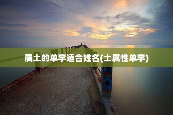 属土的单字适合姓名(土属性单字)