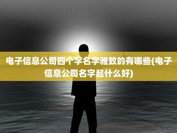 电子信息公司四个字名字雅致的有哪些(电子信息公司名字起什么好)